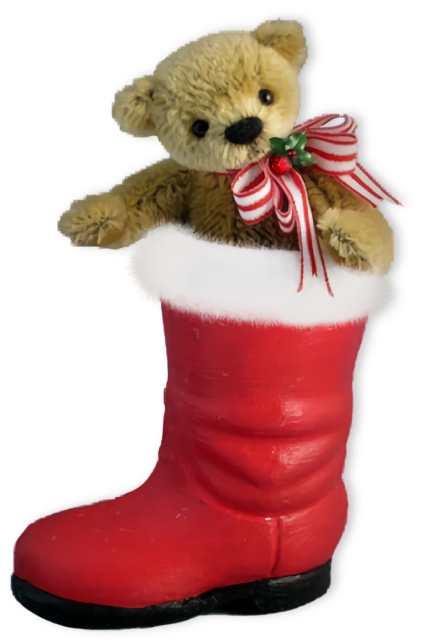 Transparent christmas Footwear Teddy bear Toy for Christmas Stocking for Christmas