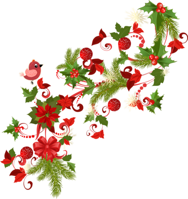 Transparent christmas Plant Flower Holly for Christmas Ornament for Christmas