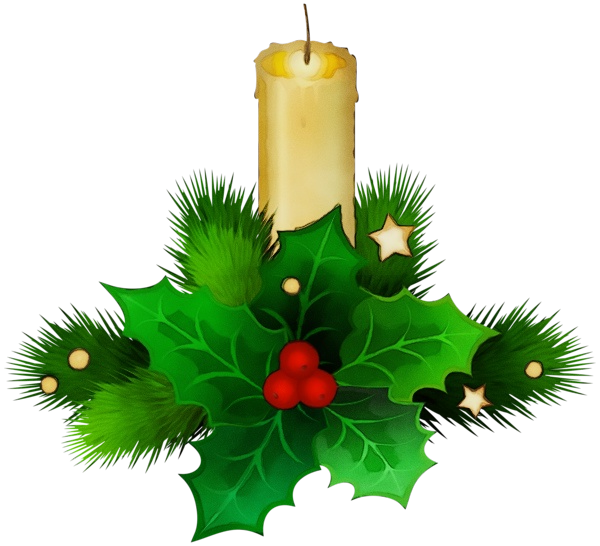 Transparent Candle Green Lighting for Christmas