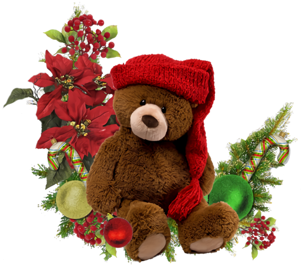 Transparent christmas Teddy bear Flower Bear for Christmas Ornament for Christmas
