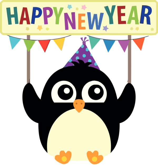 Transparent New Year Flightless bird Party hat for Party Animal for New Year