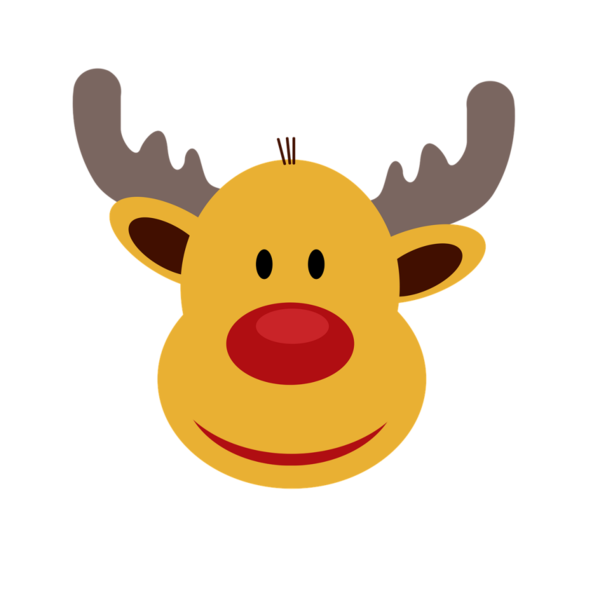 Transparent Rudolph Reindeer Santa Claus Smiley Deer for Christmas