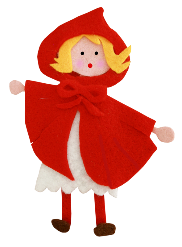 Transparent Little Red Riding Hood Nonwoven Fabric Textile Christmas Ornament Doll for Christmas