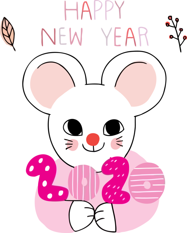 Transparent New Year Pink Cartoon Heart for Party Animal for New Year