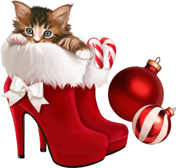 Transparent christmas Footwear High heels Cat for Christmas Stocking for Christmas