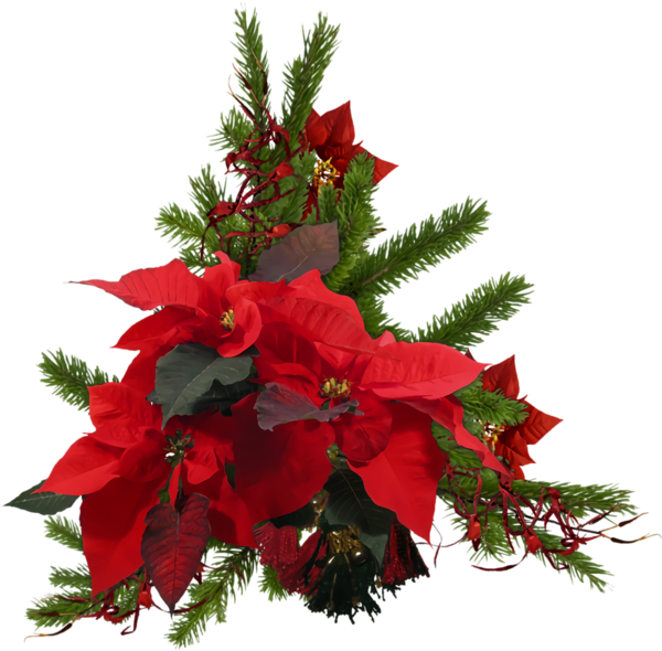 Transparent christmas Flower Red Plant for Christmas Ornament for Christmas