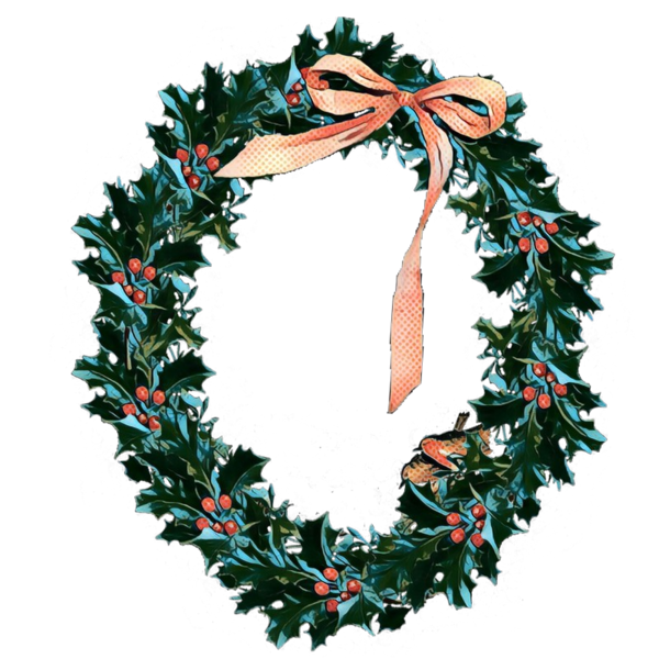 Transparent Wreath Holly Christmas Day Leaf for Christmas