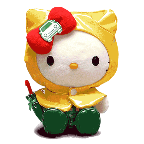 Transparent Hello Kitty Grab Singapore Yellow Stuffed Toy for Christmas