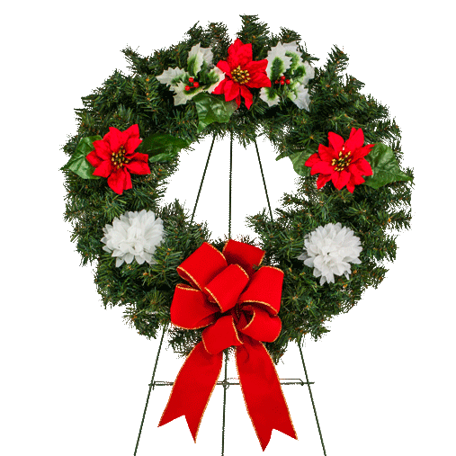 Transparent Wreath Floral Design Easel Fir Pine Family for Christmas