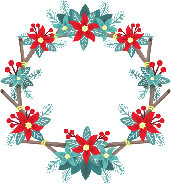 Transparent Garland Floral Design Wreath Christmas Decoration for Christmas