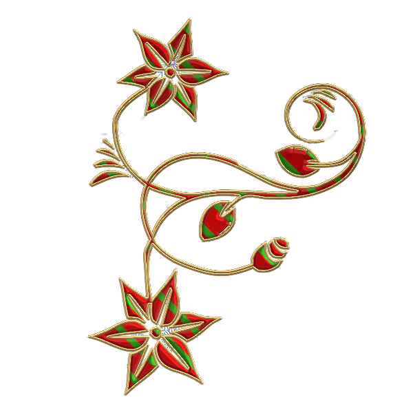 Transparent Ornament Floral Design Flower Leaf for Christmas