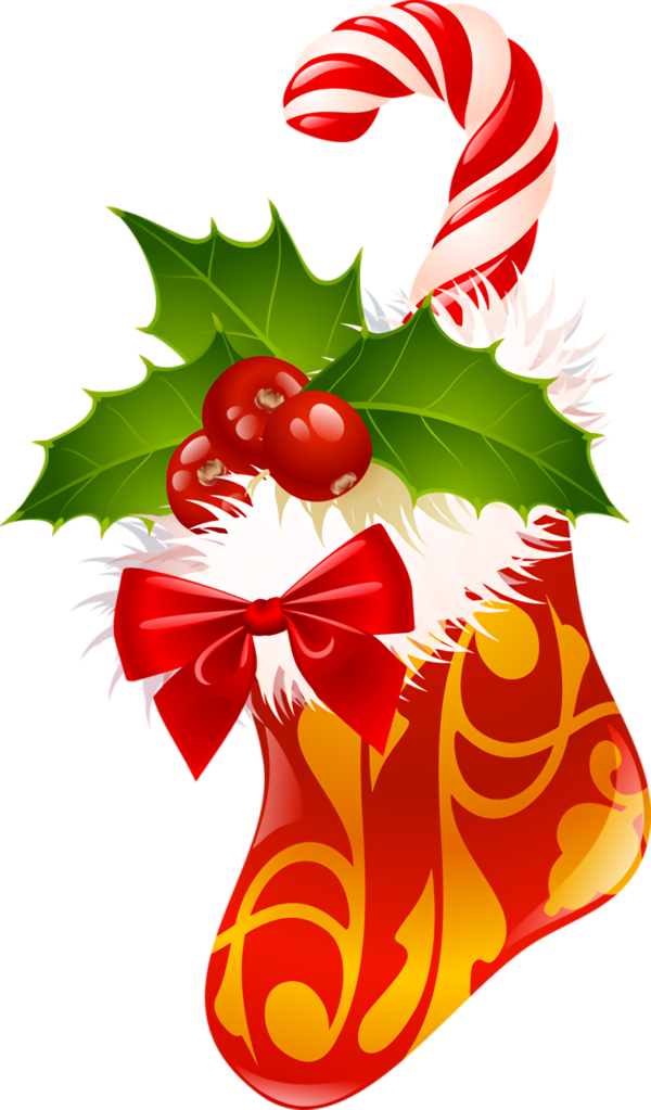 Transparent christmas Holly Red Leaf for Christmas Stocking for Christmas