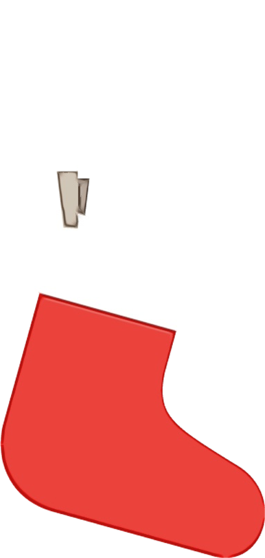 Transparent Red Footwear Christmas Stocking for Christmas