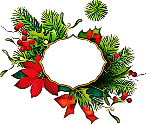 Transparent Christmas Ornament Wreath Floral Design Holly for Christmas