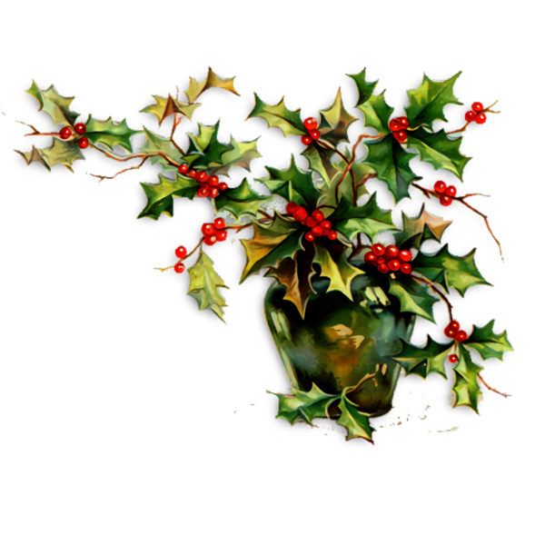 Transparent christmas Holly Flower Plant for Christmas Ornament for Christmas