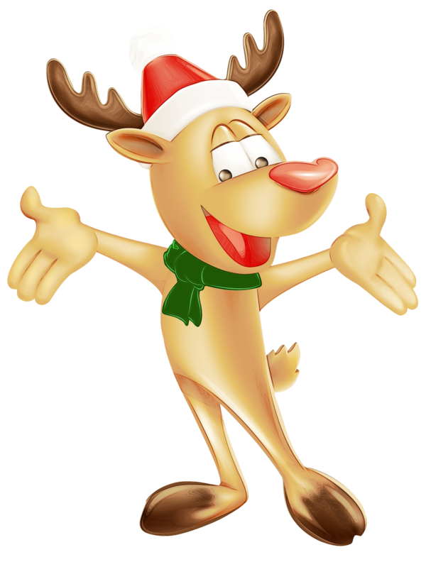 Transparent Rudolph Reindeer Deer Cartoon for Christmas