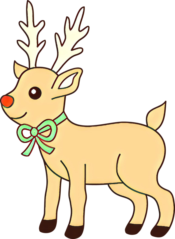 Transparent Reindeer Coloring Book Santa Claus Deer for Christmas