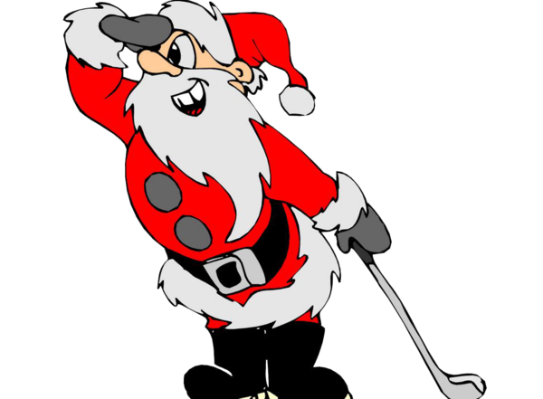 Transparent Santa Claus Golf Christmas Red Line for Christmas
