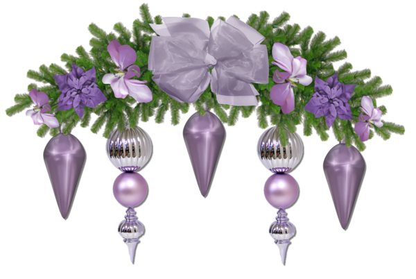 Transparent christmas Purple Flower Lavender for Christmas Ornament for Christmas