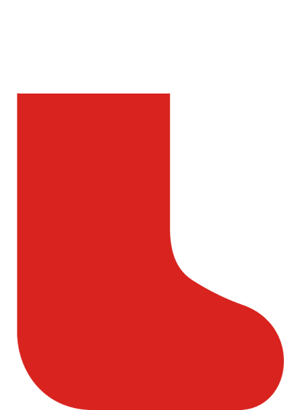 Transparent Red Footwear Christmas Stocking for Christmas