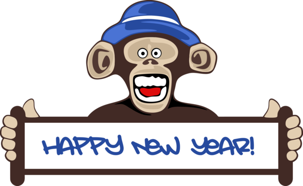 Transparent New Year Cartoon Logo Font for Party Animal for New Year