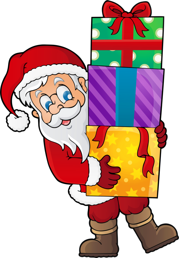 Transparent Santa Claus Gift Christmas Day Cartoon for Christmas