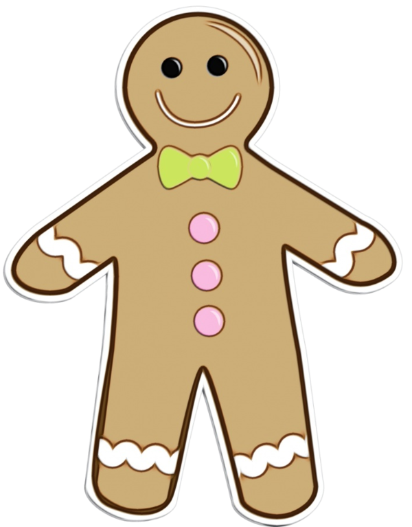 Transparent Gingerbread Gingerbread Man Biscuits Cartoon for Christmas