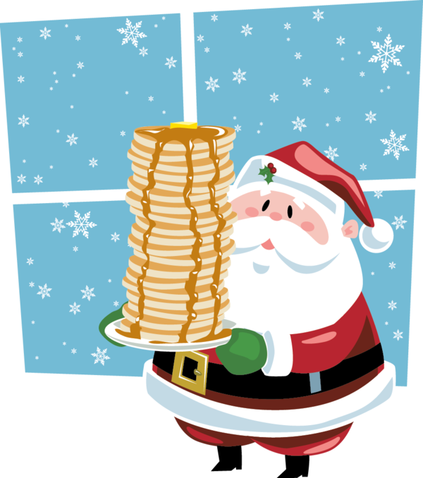 Transparent Breakfast Pancake Santa Claus Cuisine Christmas Ornament for Christmas