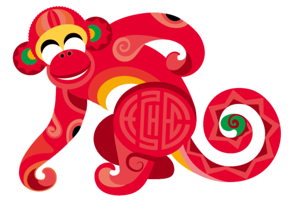 Transparent Monkey Chinese Zodiac Chinese New Year Food Spiral for New Year
