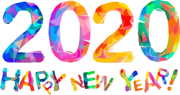 Transparent new-year Text Font for Happy New Year 2020 for New Year