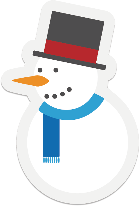 Transparent Snowman Christmas Sticker Technology for Christmas