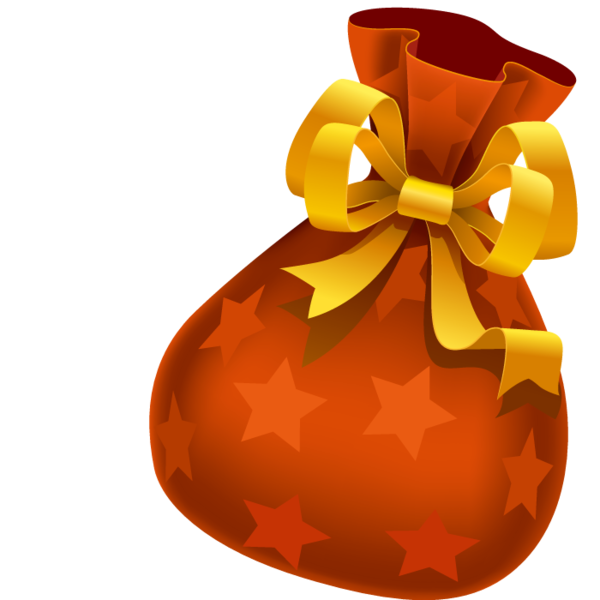Transparent Fukubukuro Bag Gratis Orange for Christmas