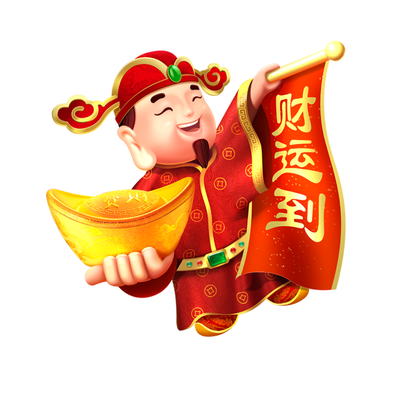Transparent Caishen Poster Chinese New Year Food Fruit for New Year