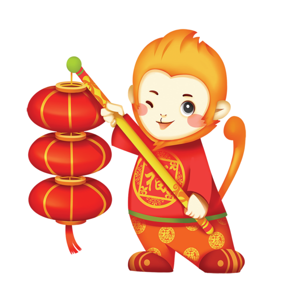 Transparent Monkey Chinese New Year Lantern Play Food for New Year