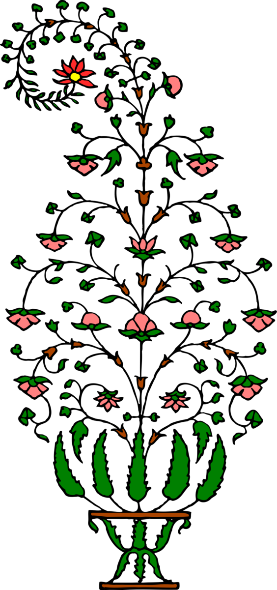 Transparent Plant Line Art Tree Christmas Ornament Symmetry for Christmas