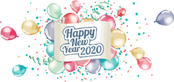 Transparent new-year Text Font Sweetness for Happy New Year 2020 for New Year