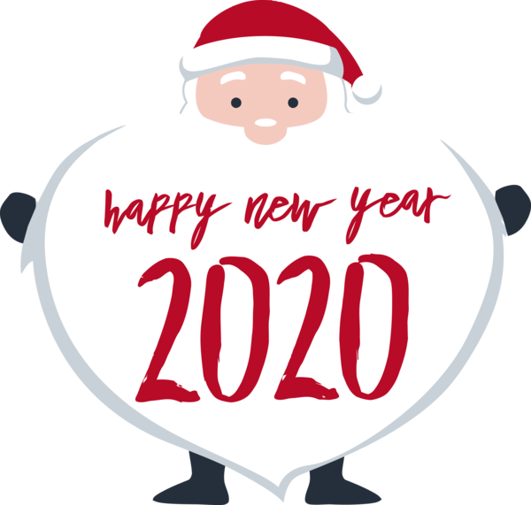 Transparent new-year Cartoon Santa claus Font for Happy New Year 2020 for New Year