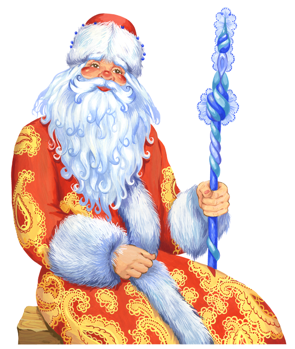 Transparent Ded Moroz Snegurochka Santa Claus Guru for Christmas