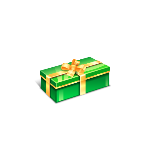 Transparent Gift Box Green Angle for Christmas