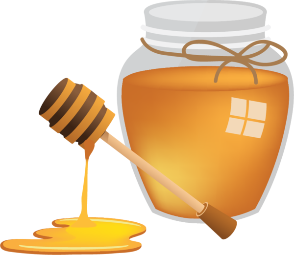 Transparent Rosh Hashanah New Year Shofar Yellow Honey for New Year