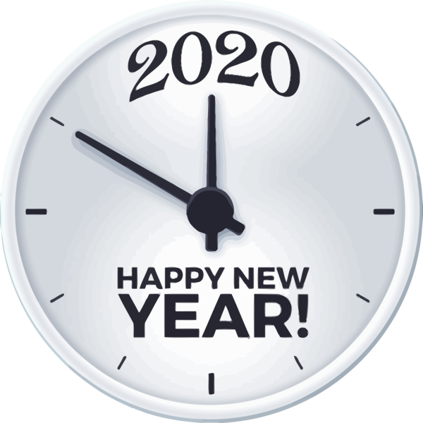 Transparent new-year Clock Wall clock Furniture for Happy New Year 2020 for New Year