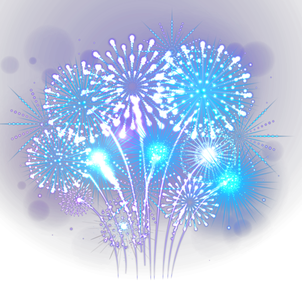 Transparent Fireworks New Year Festival Blue Electric Blue for New Year