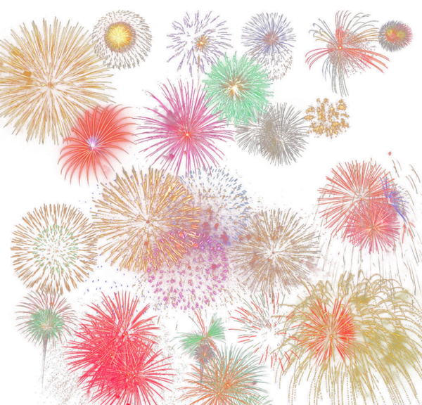 Transparent Fireworks Fundal Firecracker Petal Flower for New Year