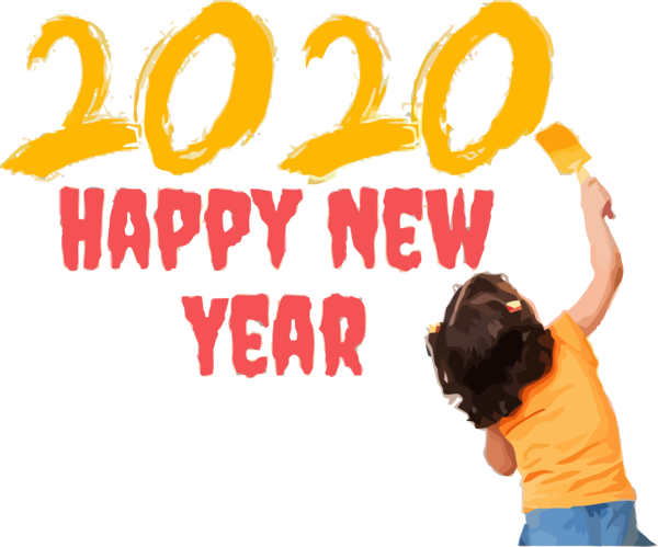 Transparent new-year Text Font Happy for Happy New Year 2020 for New Year