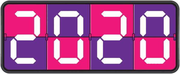 Transparent new-year Line Magenta Text for Happy New Year 2020 for New Year