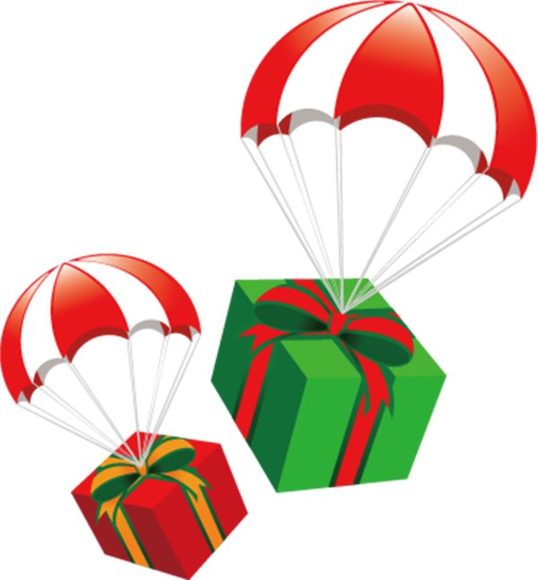 Transparent Gift Cartoon Parachute  for Christmas