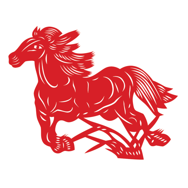Transparent Chinese New Year Papercutting Chinese Zodiac Horse Pony for New Year