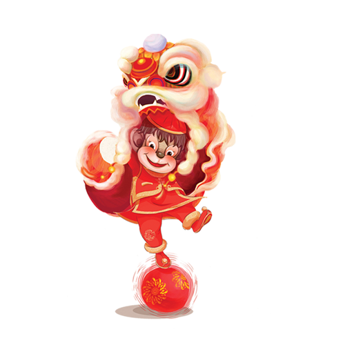 Transparent Lion Lion Dance Chinese New Year Food Clown for New Year