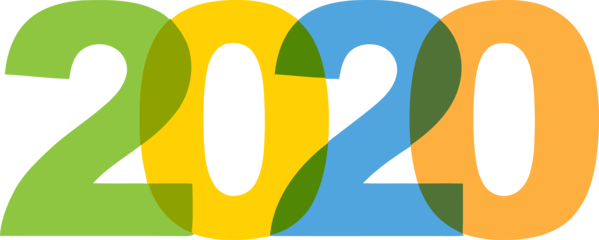 Transparent new-year Line Font Logo for Happy New Year 2020 for New Year