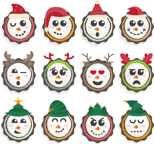 Transparent Christmas Snowman Holiday Greetings Smile for Christmas